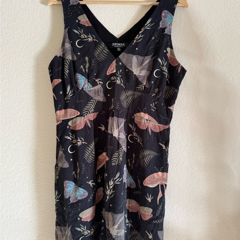 Disturbia Black Mini Dress with Butterfly Print